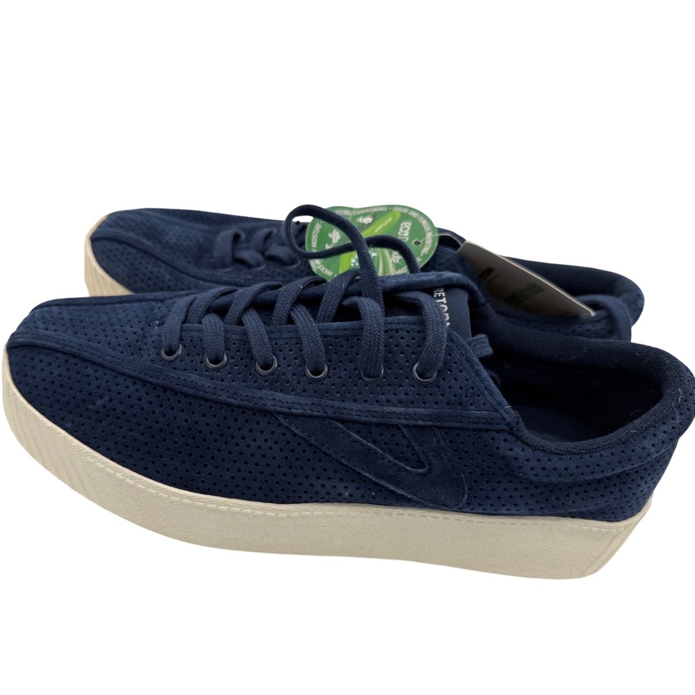 NWT Tretorn Nylite 3 Bold Perforated Suede Platform Sneakers Navy Size 10